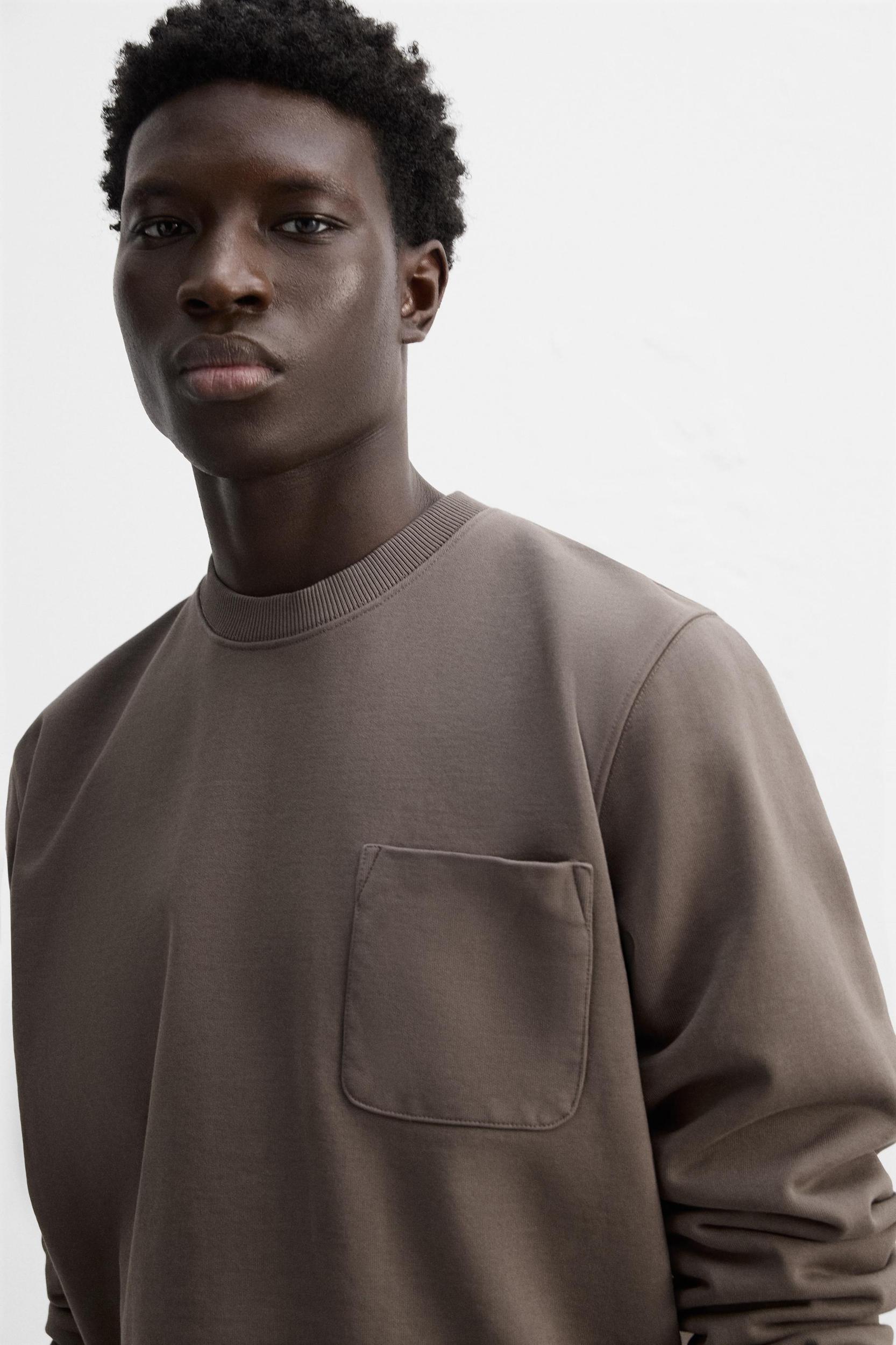 CREW NECK POCKET SWEATSHIRT Product Image