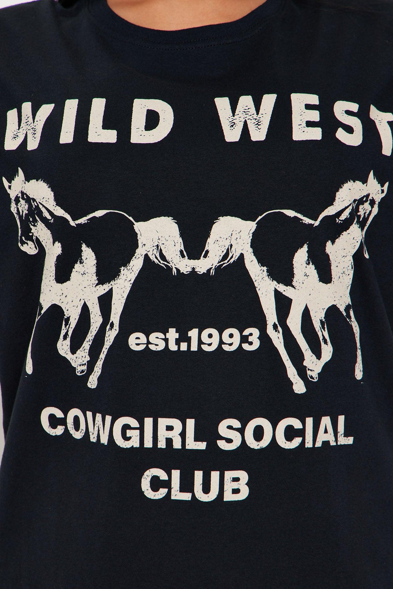 Wild West Cowgirl Social Club Tee - Black Product Image