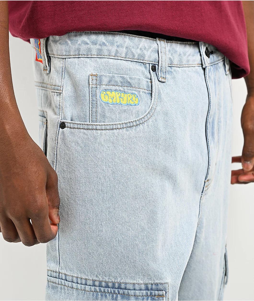 Empyre Dirty Wash Blue Ultra Loose Skate Jeans Product Image