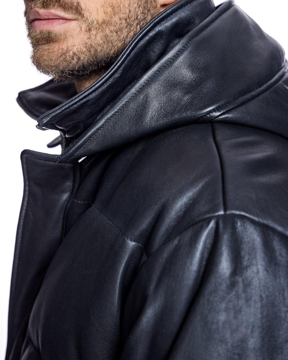 Men's Horizontal Leather Jacket Product Image