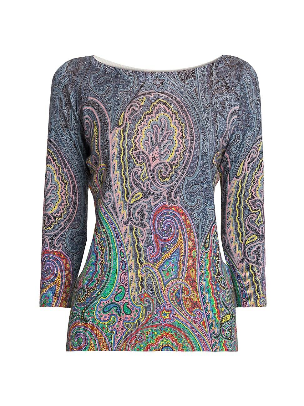 Womens Arnica Print Silk-Cashmere Top Product Image