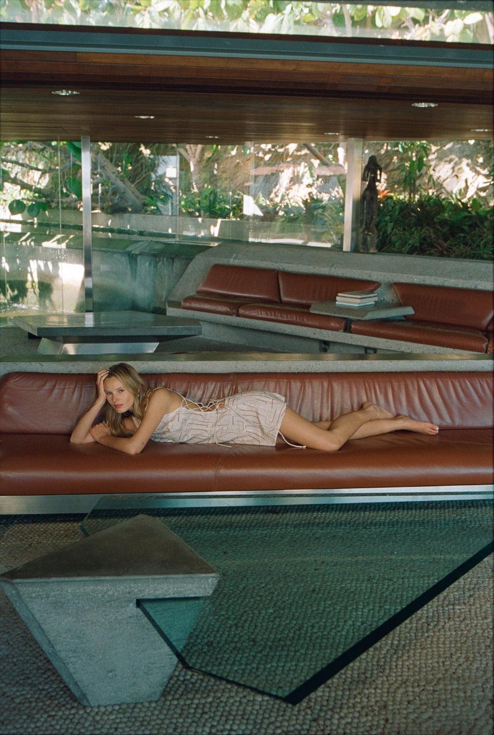 Nova Linen Mini Dress Etch Product Image