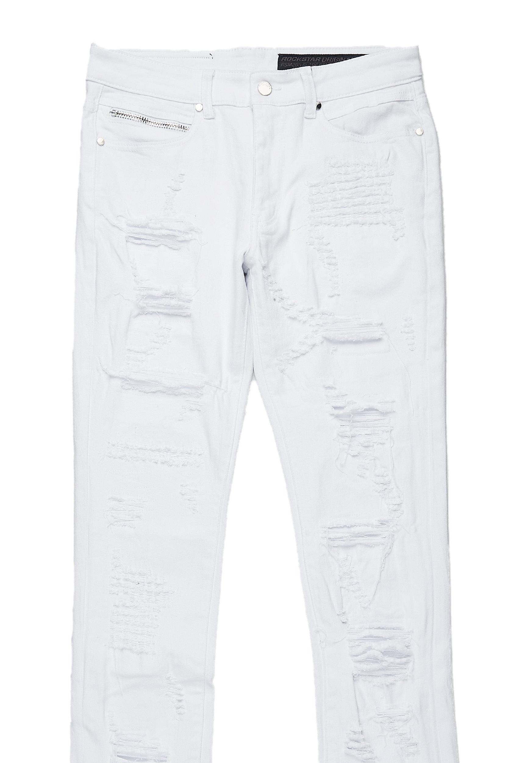 Holibert White Stacked Flare Jean Male Product Image