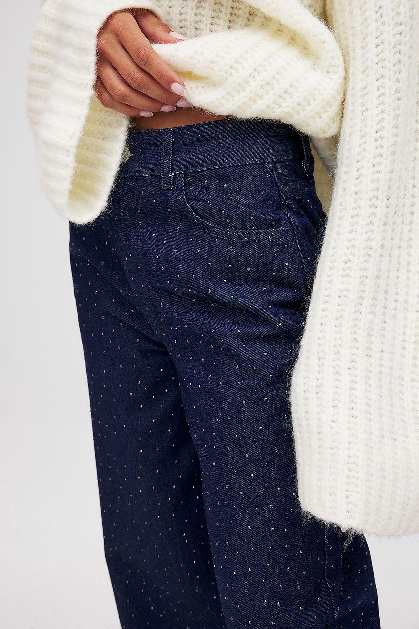 Stone Detail Denim Blue Product Image