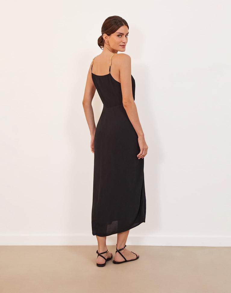 Carly Detail Midi Dress (exchange only) - Black Product Image