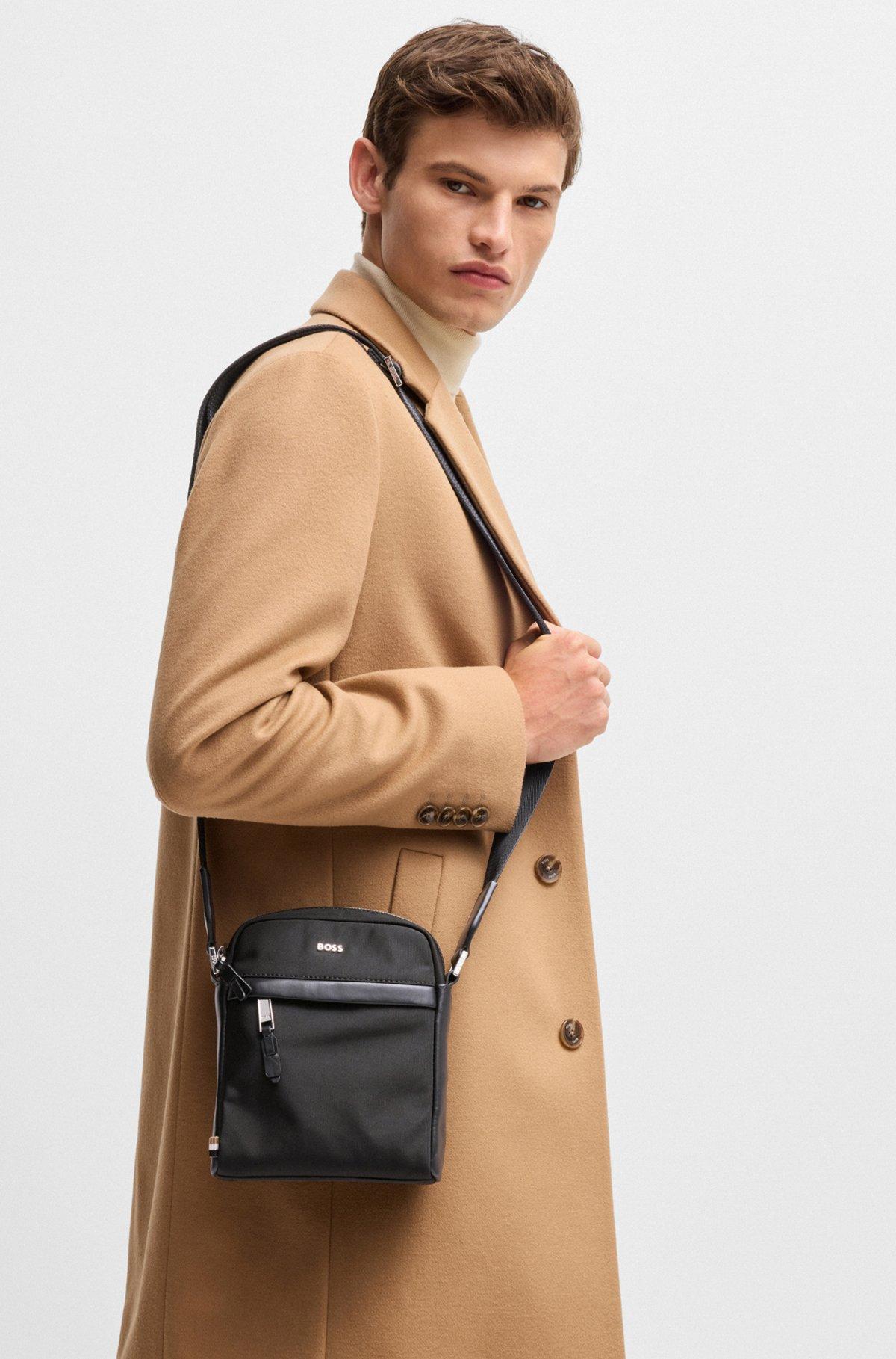 BOSS - Reporter bag with leather trims - Black Product Image