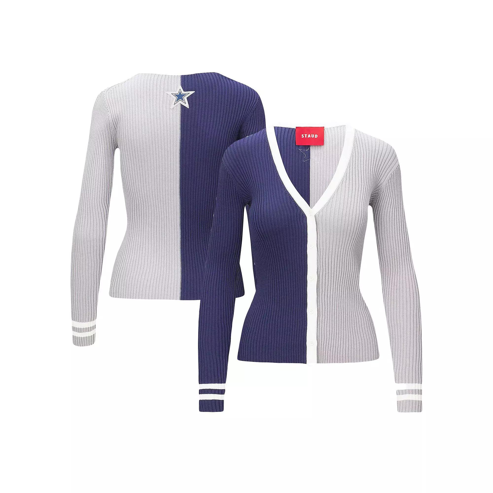 Women's STAUD Navy/White Dallas Cowboys Cargo Sweater, Size: XL, Blue Product Image
