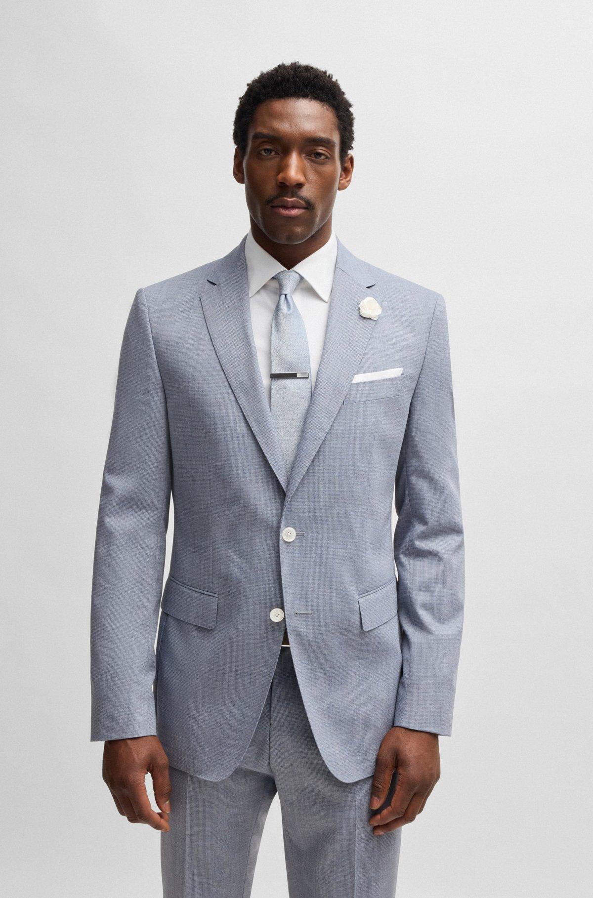 Slim-fit suit jacket in a patterned wool blend Product Image