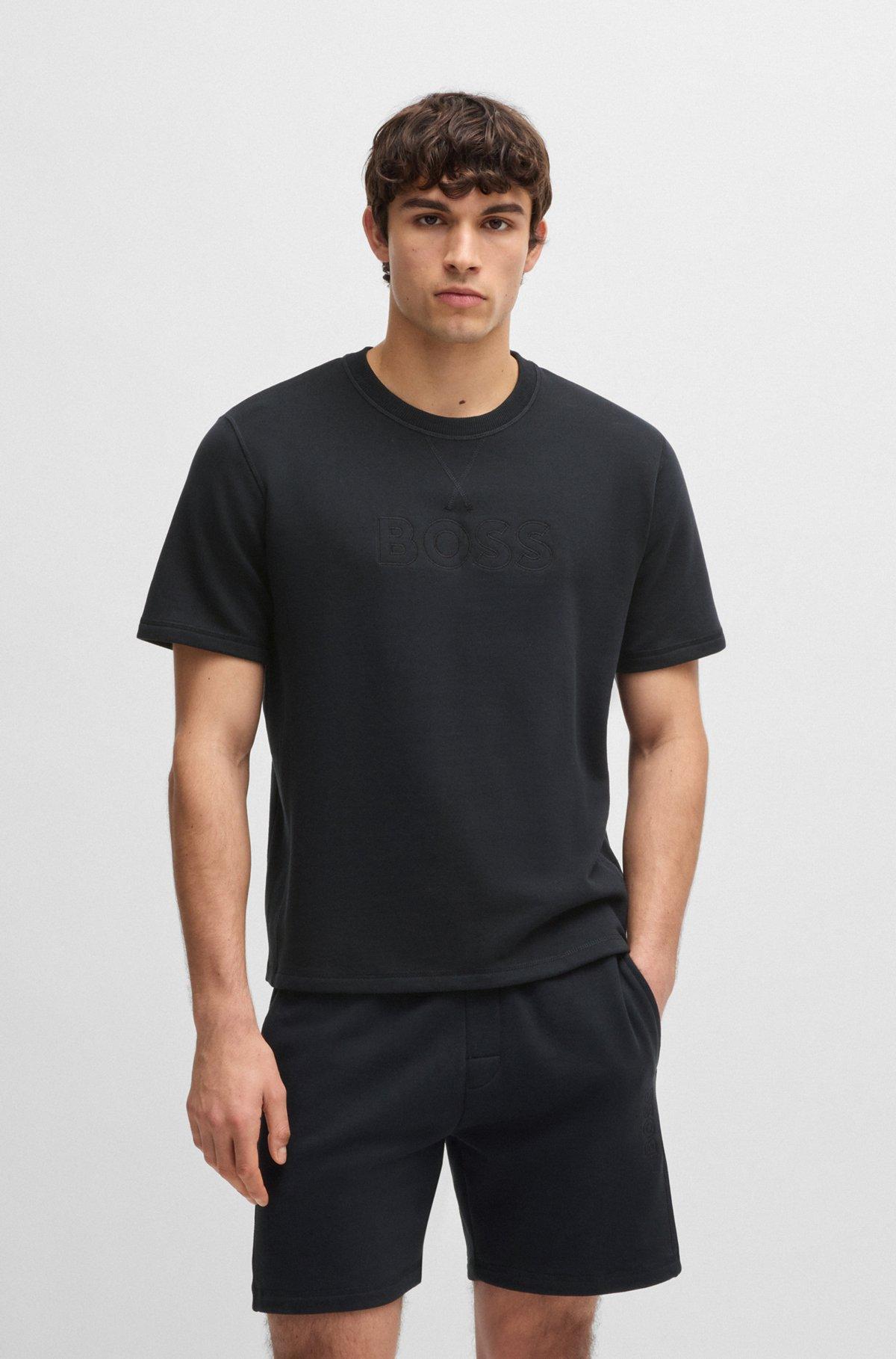Cotton-terry T-shirt with embroidered logo Product Image