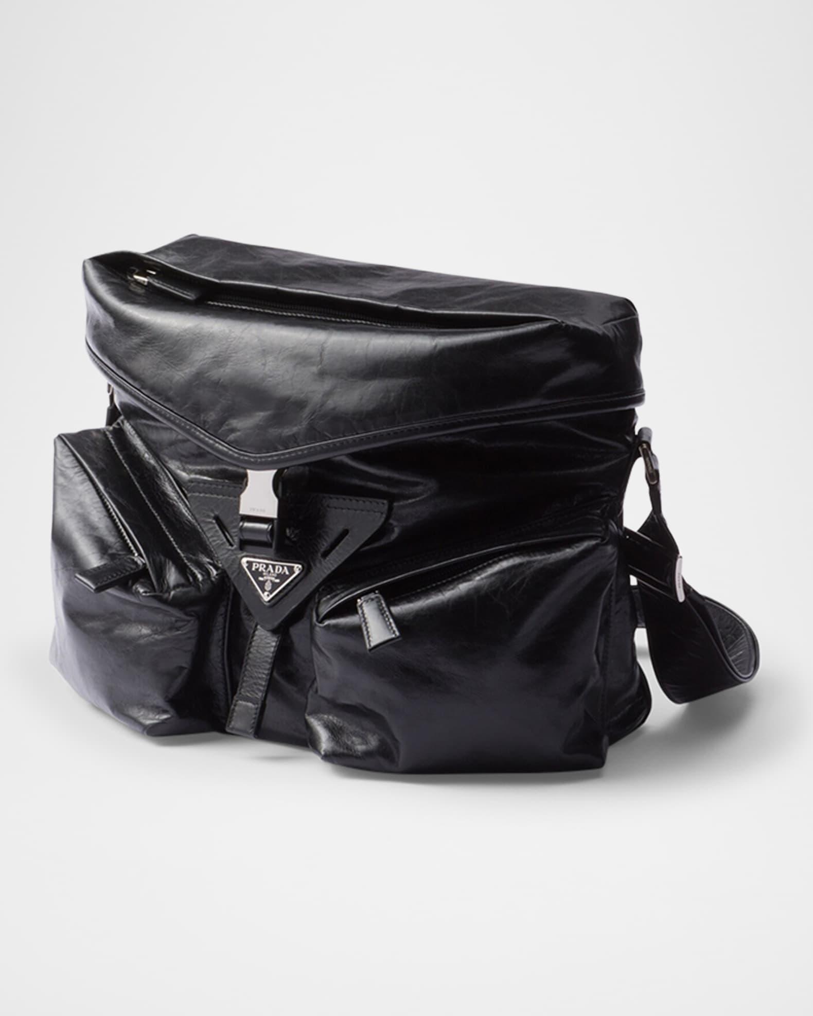 Men's Slanted Leather Shoulder Bag Product Image