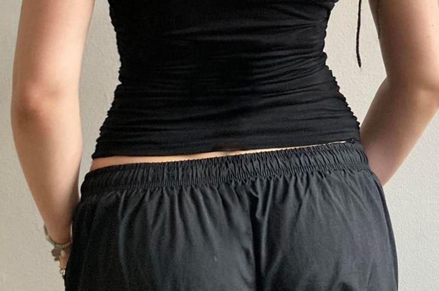 V-Neck Floral Print Slim-Fit Crop Cami Top Product Image