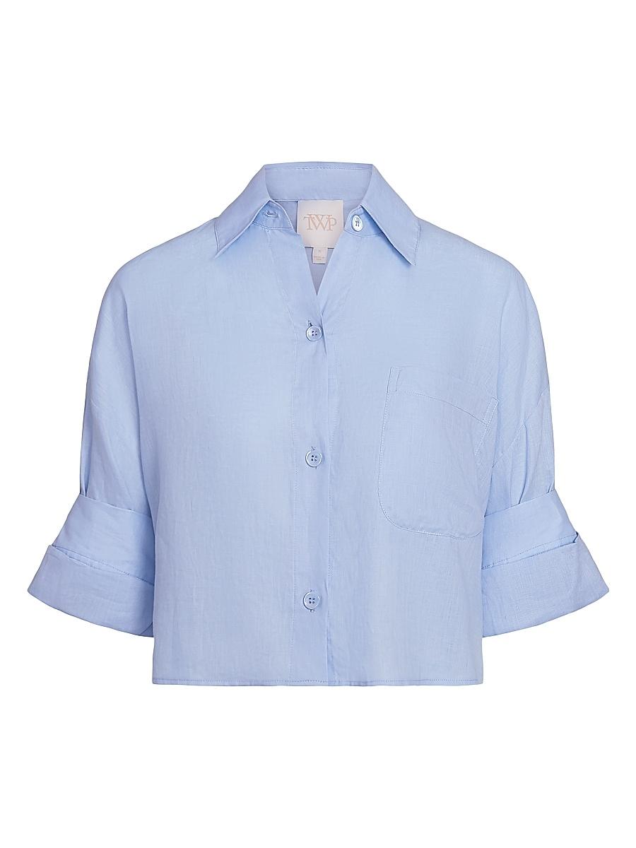 Womens Next Ex Cotton-Silk Button-Front Shirt Product Image