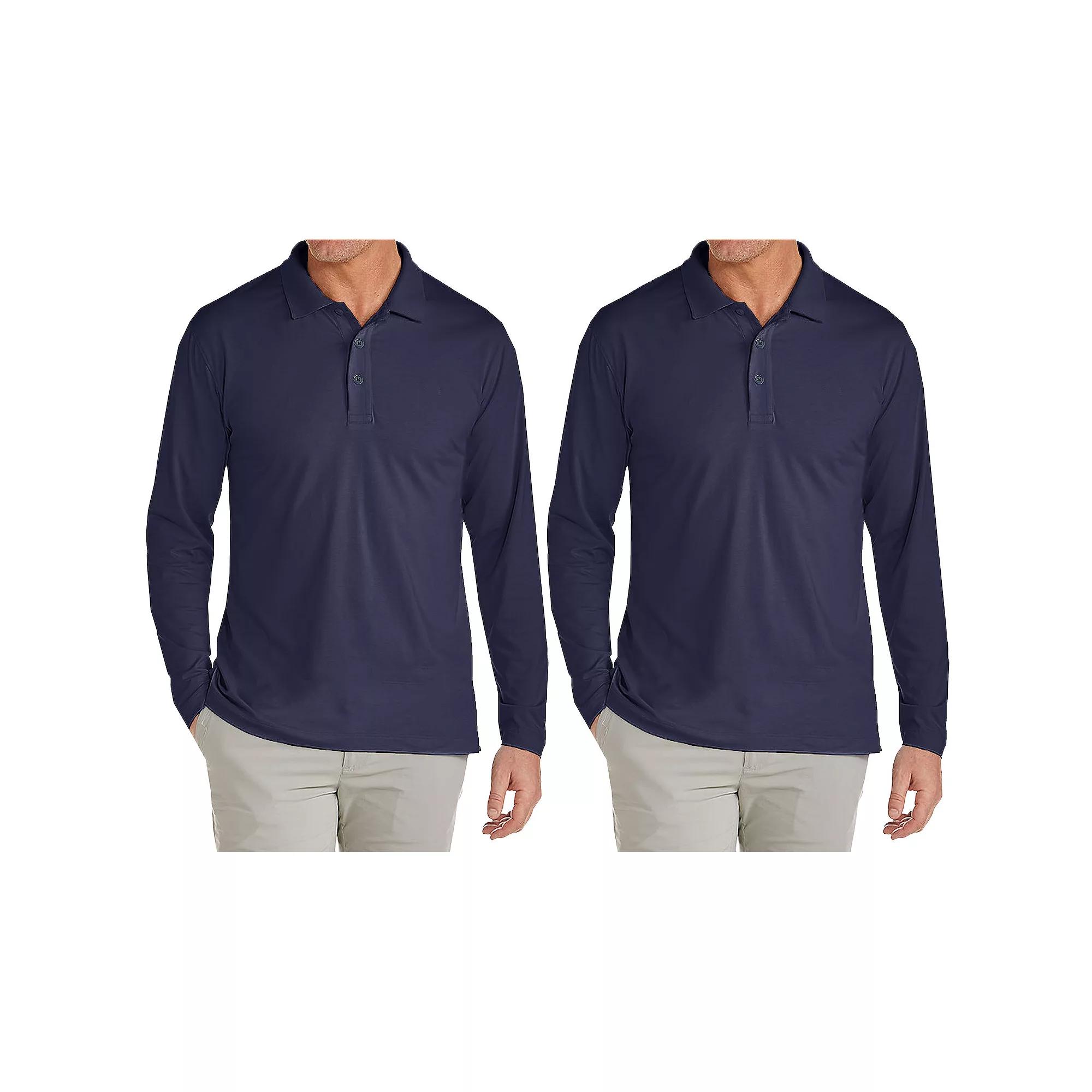 Men's JumpStart 2-Pack Modern Fit Long Sleeve Polo Shirt, Size: XXL, Blue Blue Product Image