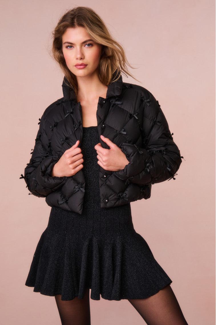 Kasey Quilted Bow-Embellished Jacket Product Image