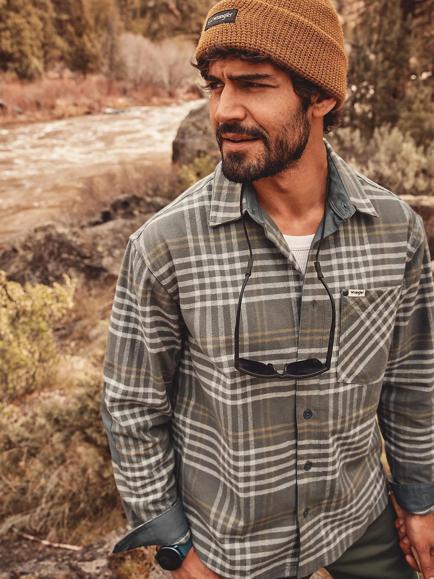 Wrangler All Terrain Gear Men's Textured Flannel Shirt | Men's SHIRTS | Wrangler® Product Image