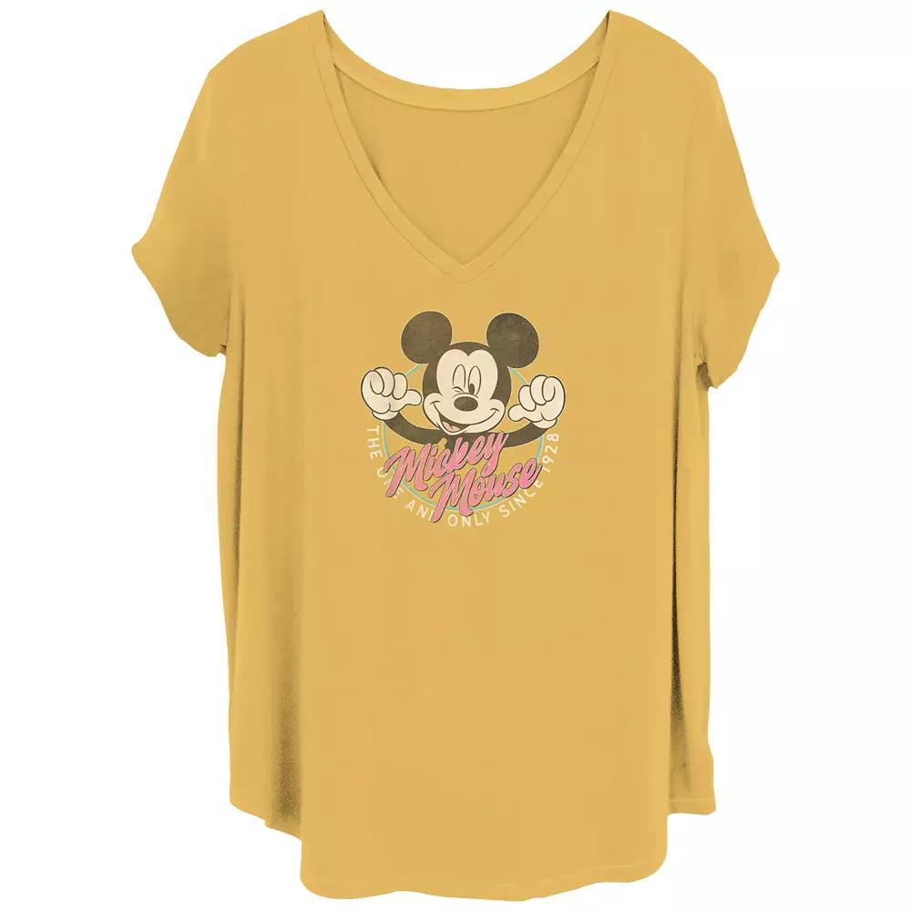 Disney's Mickey Mouse The One And Only Juniors' Plus Graphic Tee, Women's, Size: 3XL, Brown Product Image