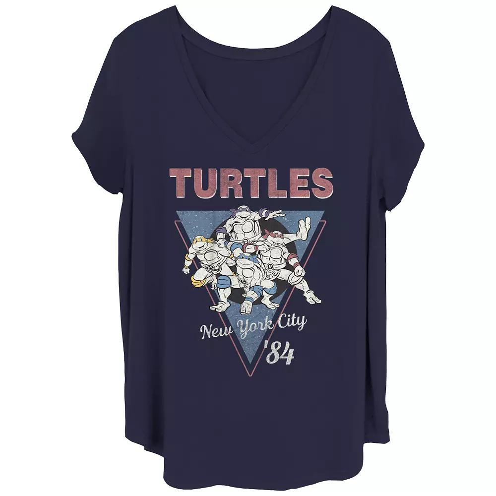 Juniors' Plus Size Teenage Mutant Ninja Turtles Group Poster Graphic Tee, Women's, Size: 3XL, Black Product Image