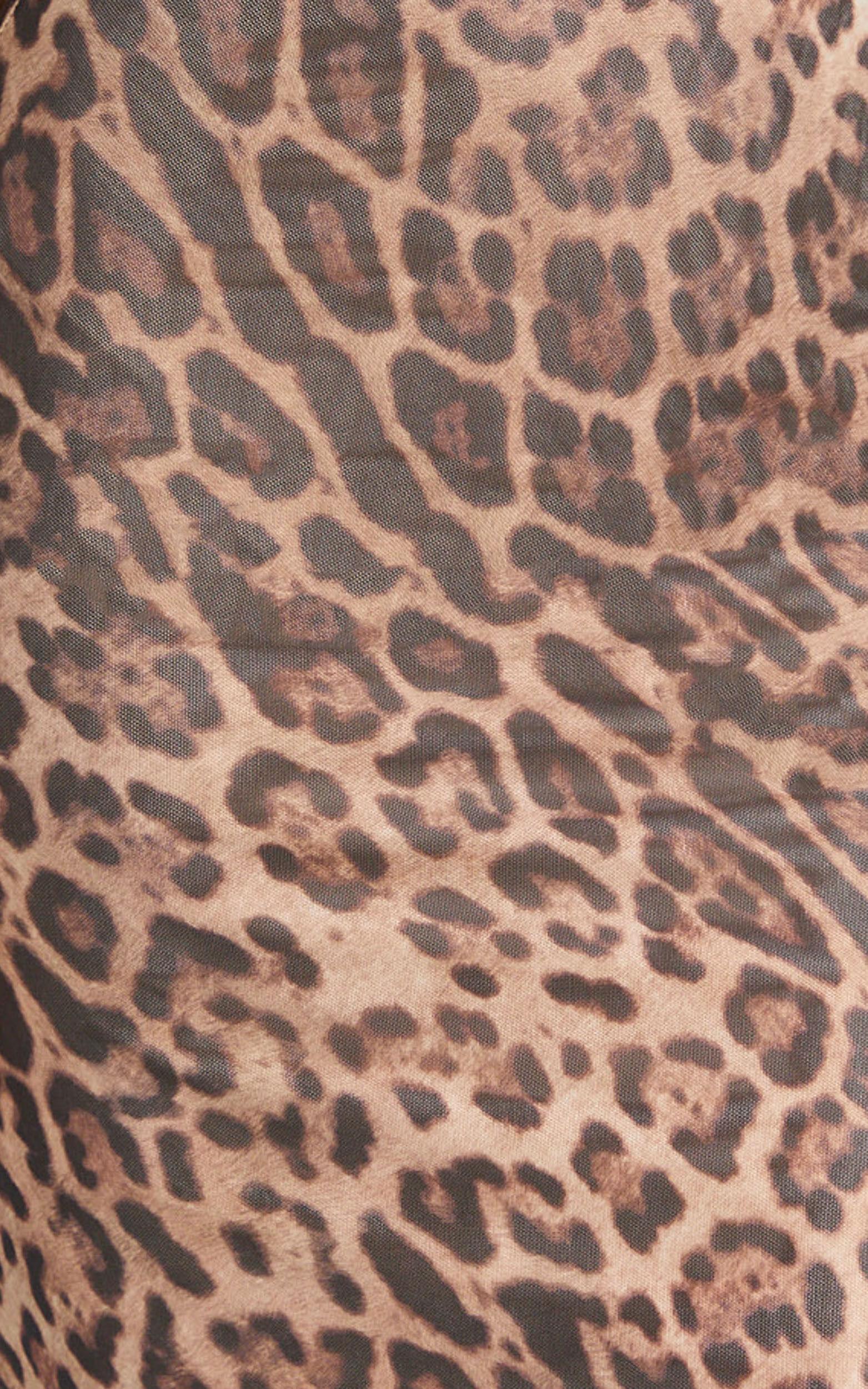 Julia Maxi Dress - Scoop Back Leopard Mesh Dress in Leopard Product Image