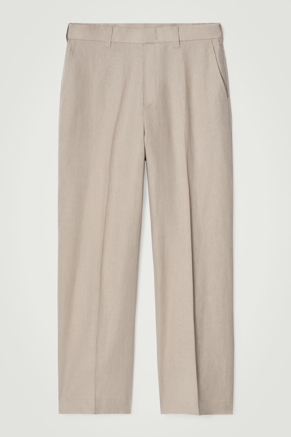 FLUID LINEN WIDE-LEG PANTS Product Image