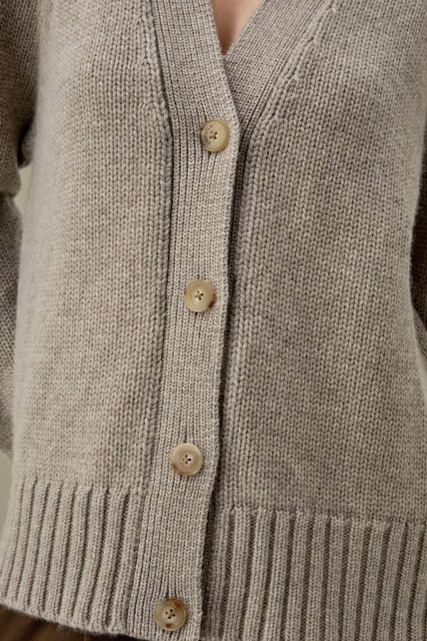 Chunky Knit Wool Cashmere Blend Cardigan Product Image