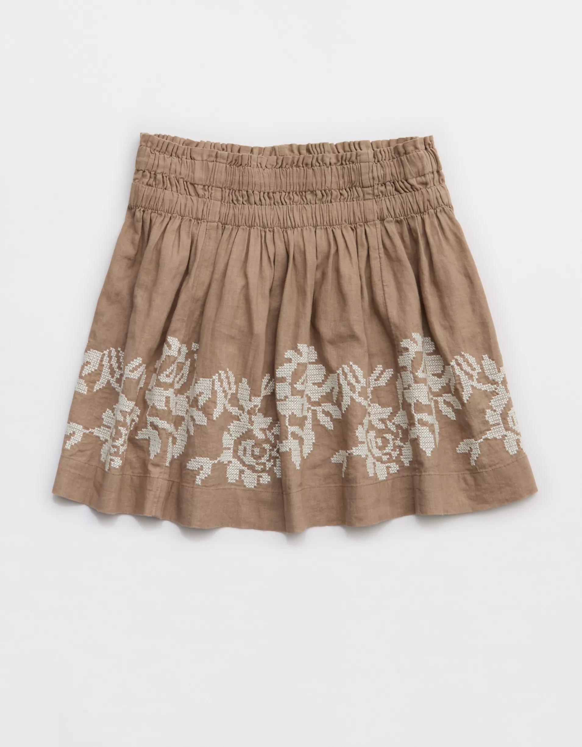 Aerie Embroidered Mini Skirt Product Image