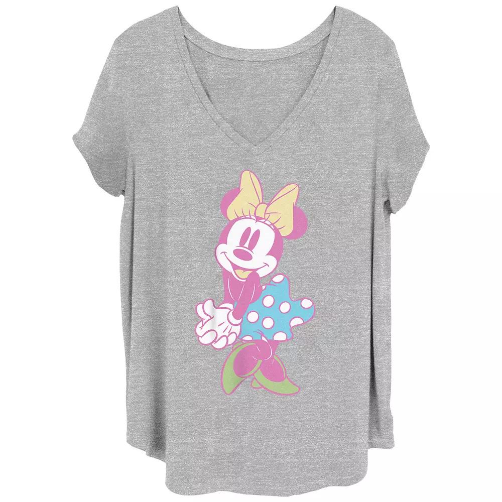 Disney's Minnie Pastel Juniors' Plus Graphic Tee, Women's, Size: 4XL, Grey Gray Product Image