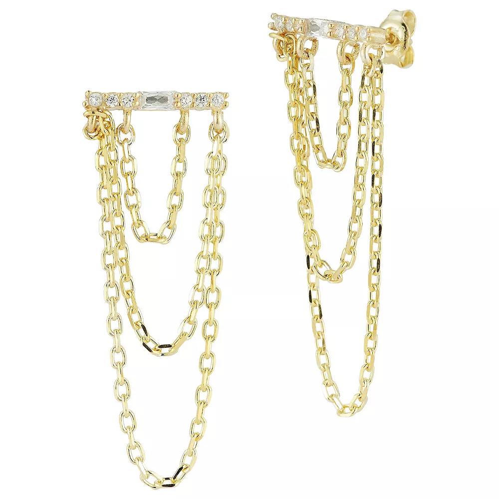 Sunkissed Sterling Freshwater Cultured Pearl Dangling Hoop Earrings, Women's, Silver Tone Product Image