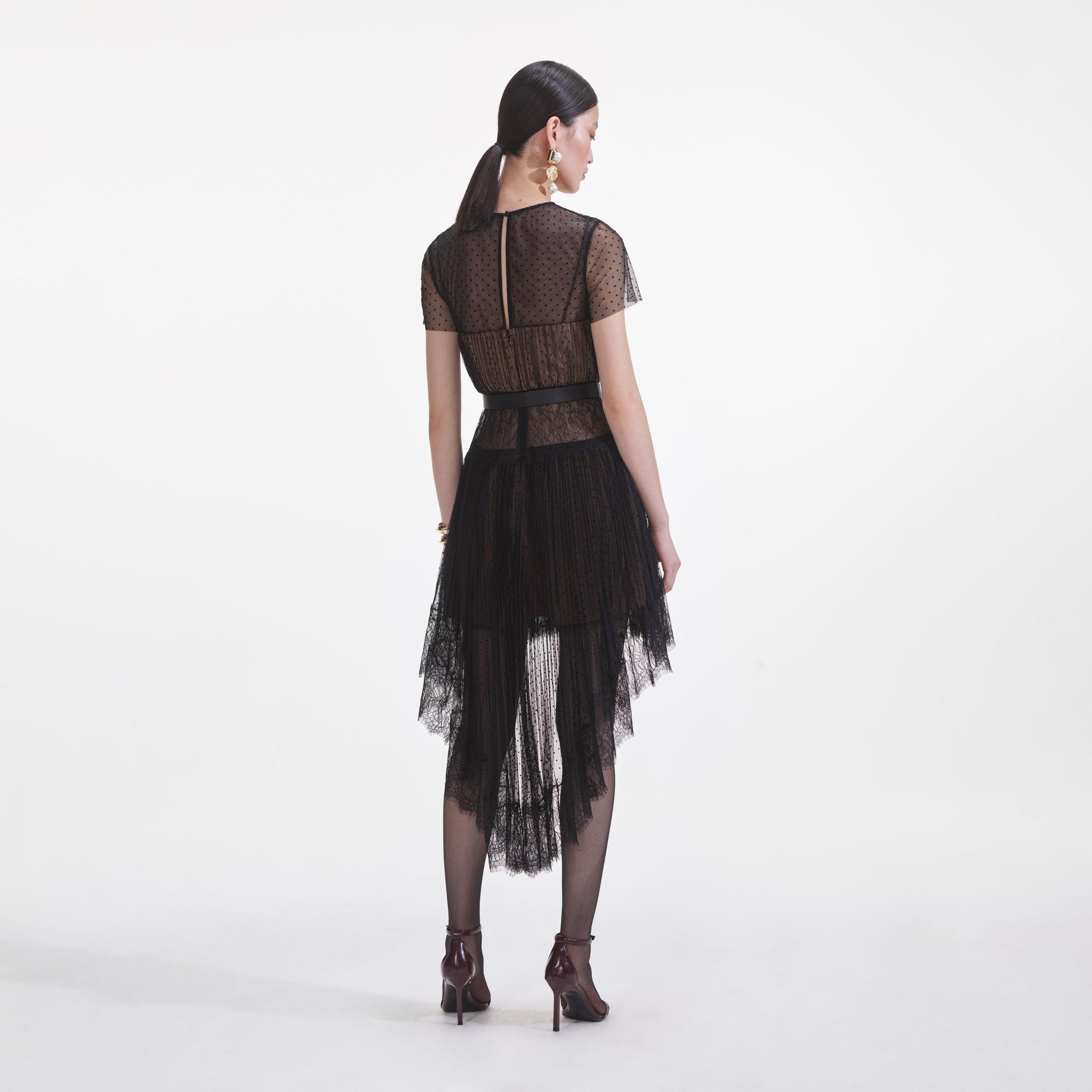 Black Dot Mesh Mini Dress Product Image