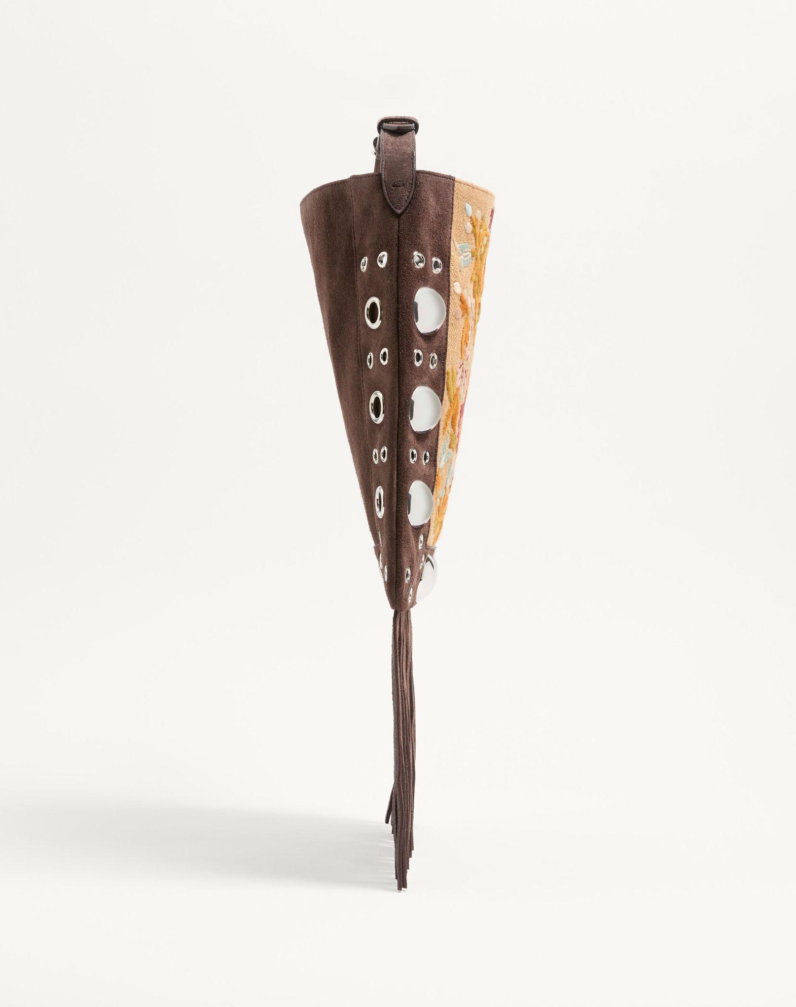 Valentino Garavani Nellcôte Embroidered Shoulder Bag With Fringes Product Image