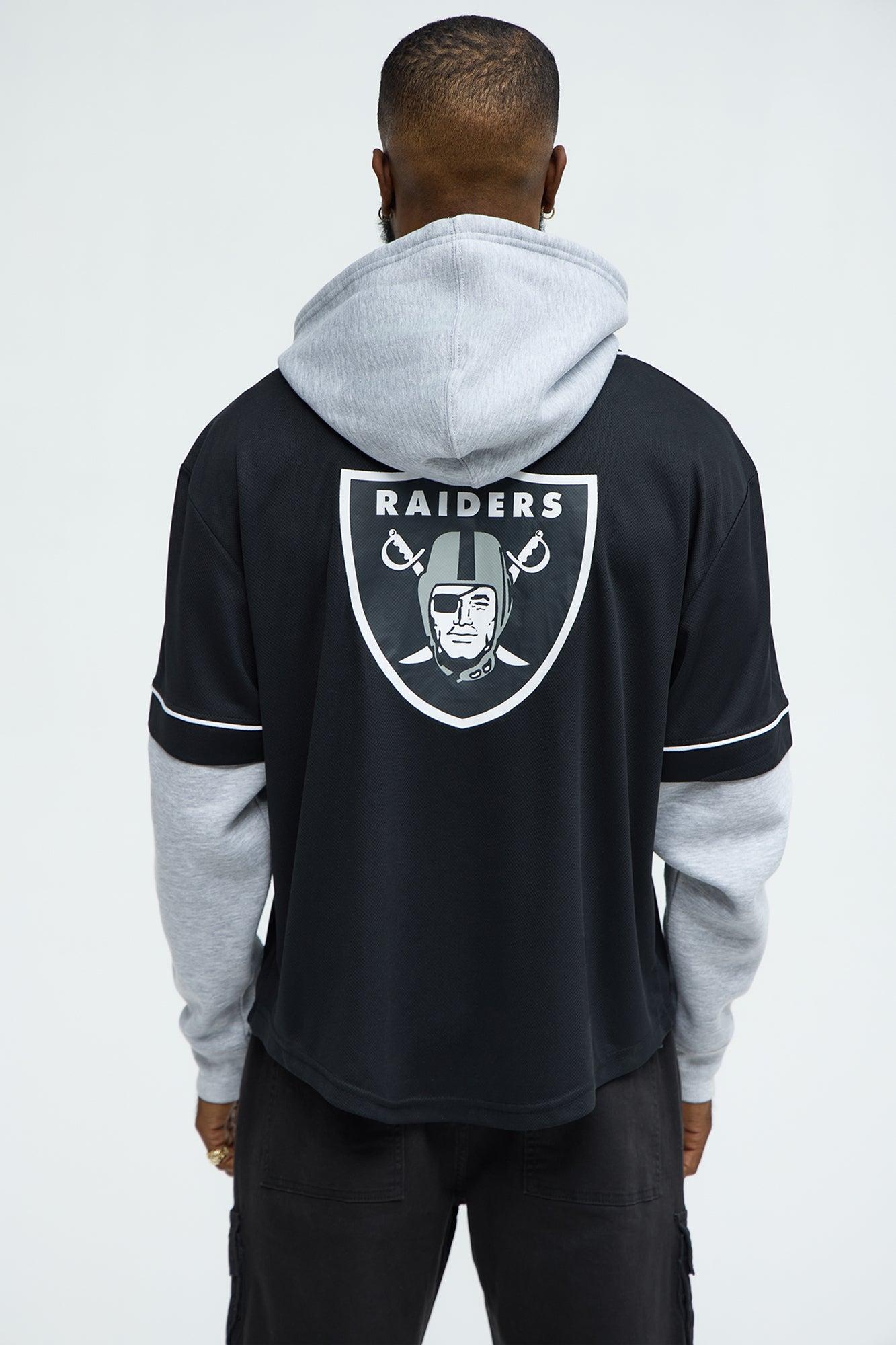 Raiders Clean Up Baseball Hoodie - Grey/Black Product Image
