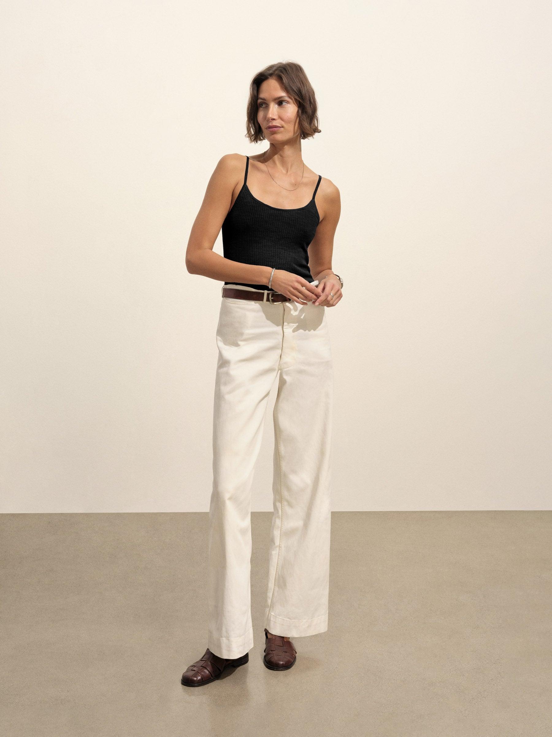 Black Coastal Linen Camisole Product Image