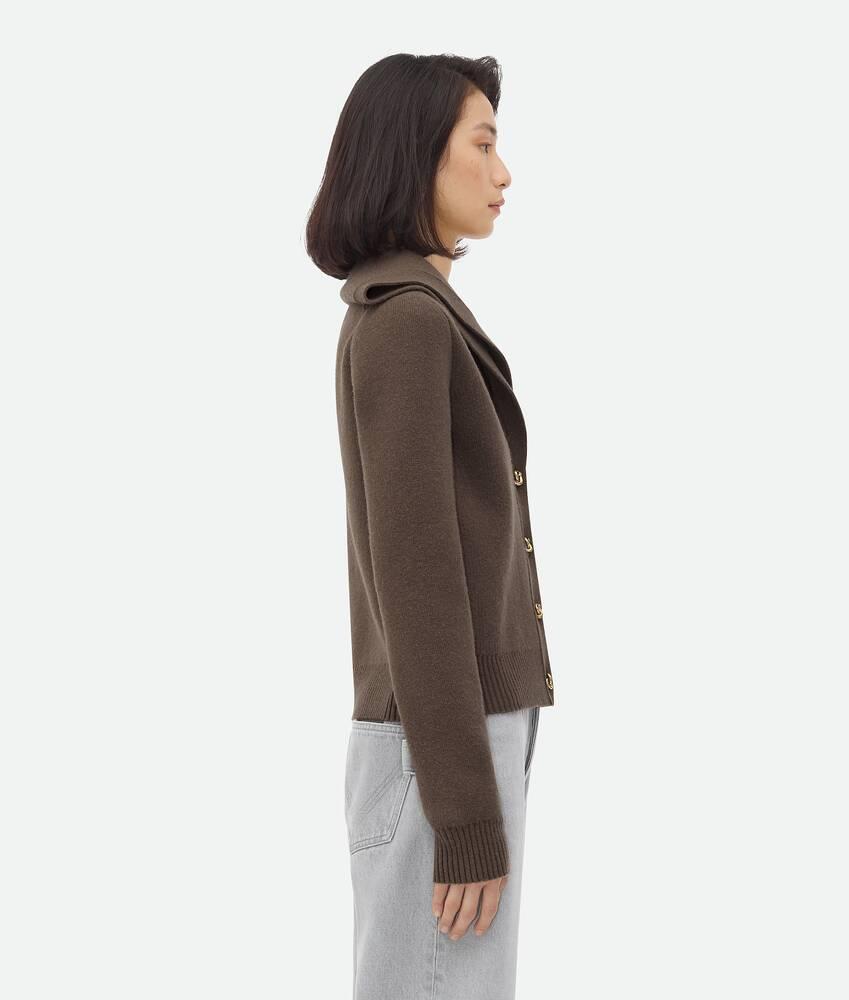 Women's Compact Wool Cardigan in Chestnut melange Product Image