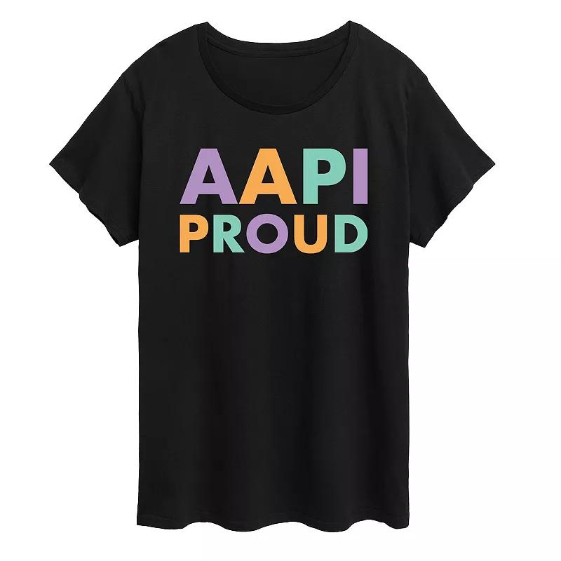 Plus AAPI Proud Graphic Tee, Womens Heather Grey Product Image