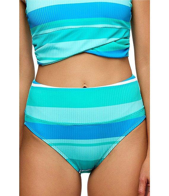 Next by Athena Bermuda Stripe Harmony Rib Texture High Waist Swim Bottom Product Image