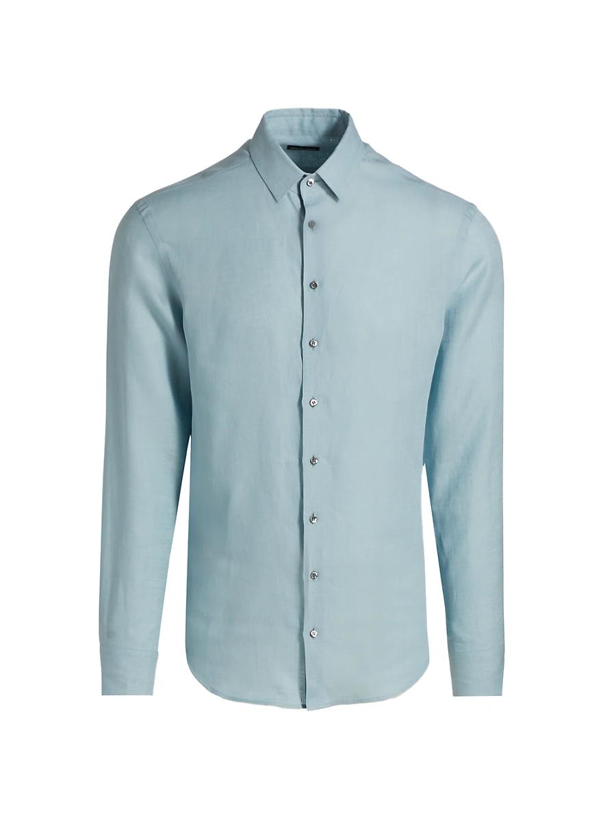 Mens Classic Solid Linen Sport Shirt Product Image