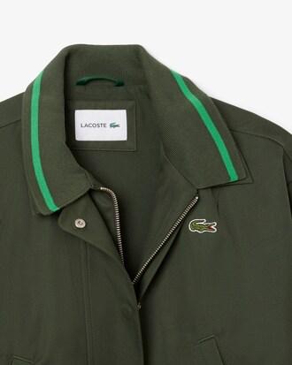 Oversized Polo Collar Twill Jacket Product Image