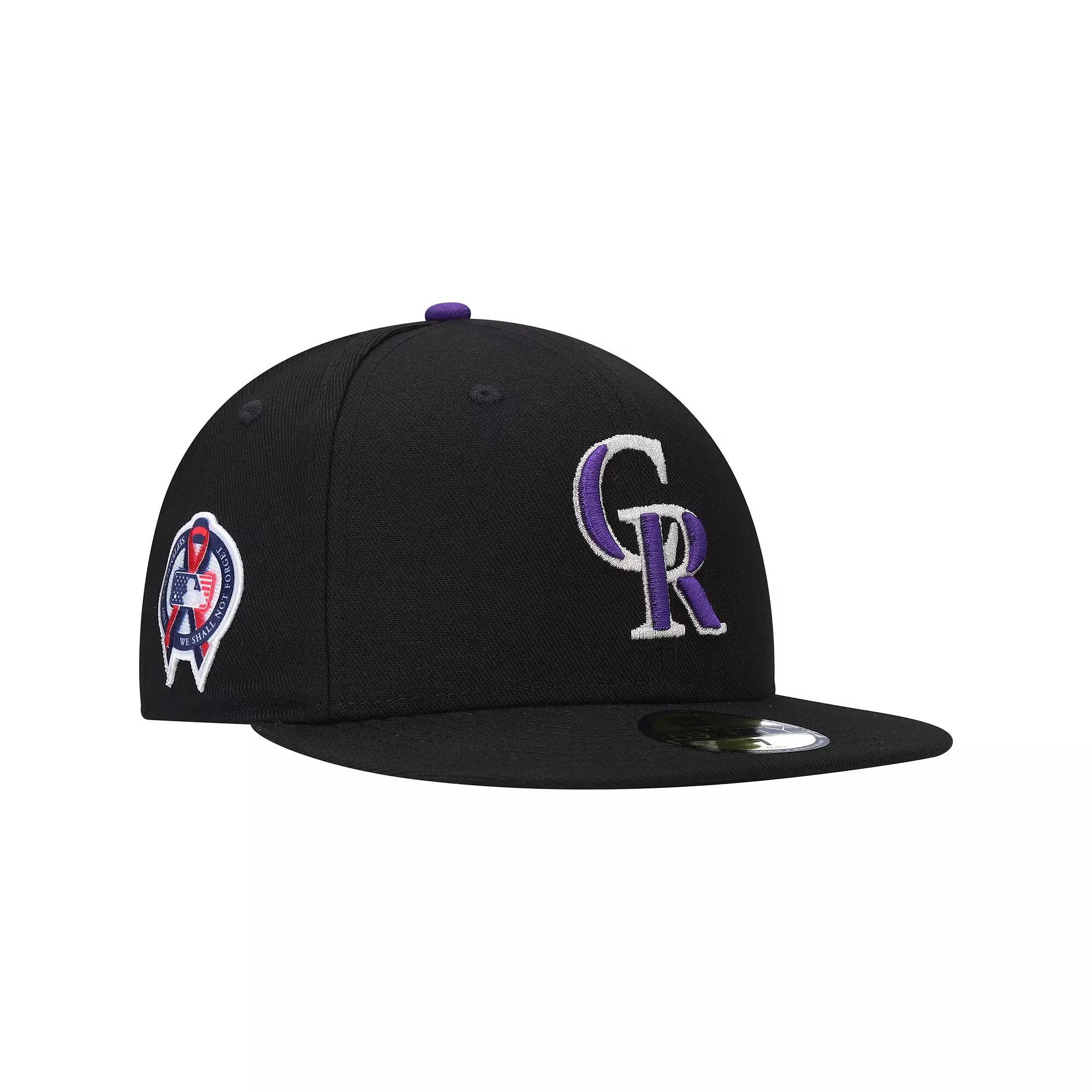 Men's New Era Black Colorado Rockies 9/11 Memorial Side Patch 59FIFTY Fitted Hat,  Product Image