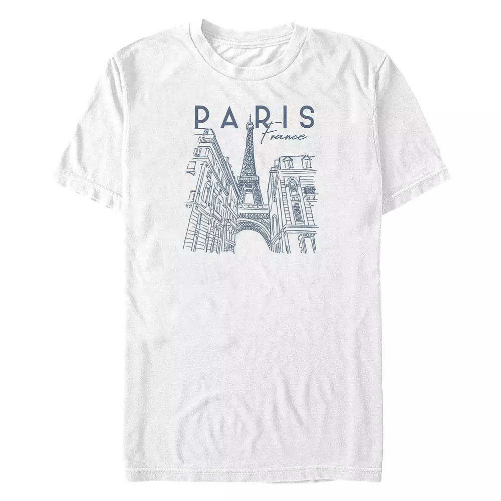 Big & Tall Paris, France City Sketch Graphic Tee, Men's,  Product Image