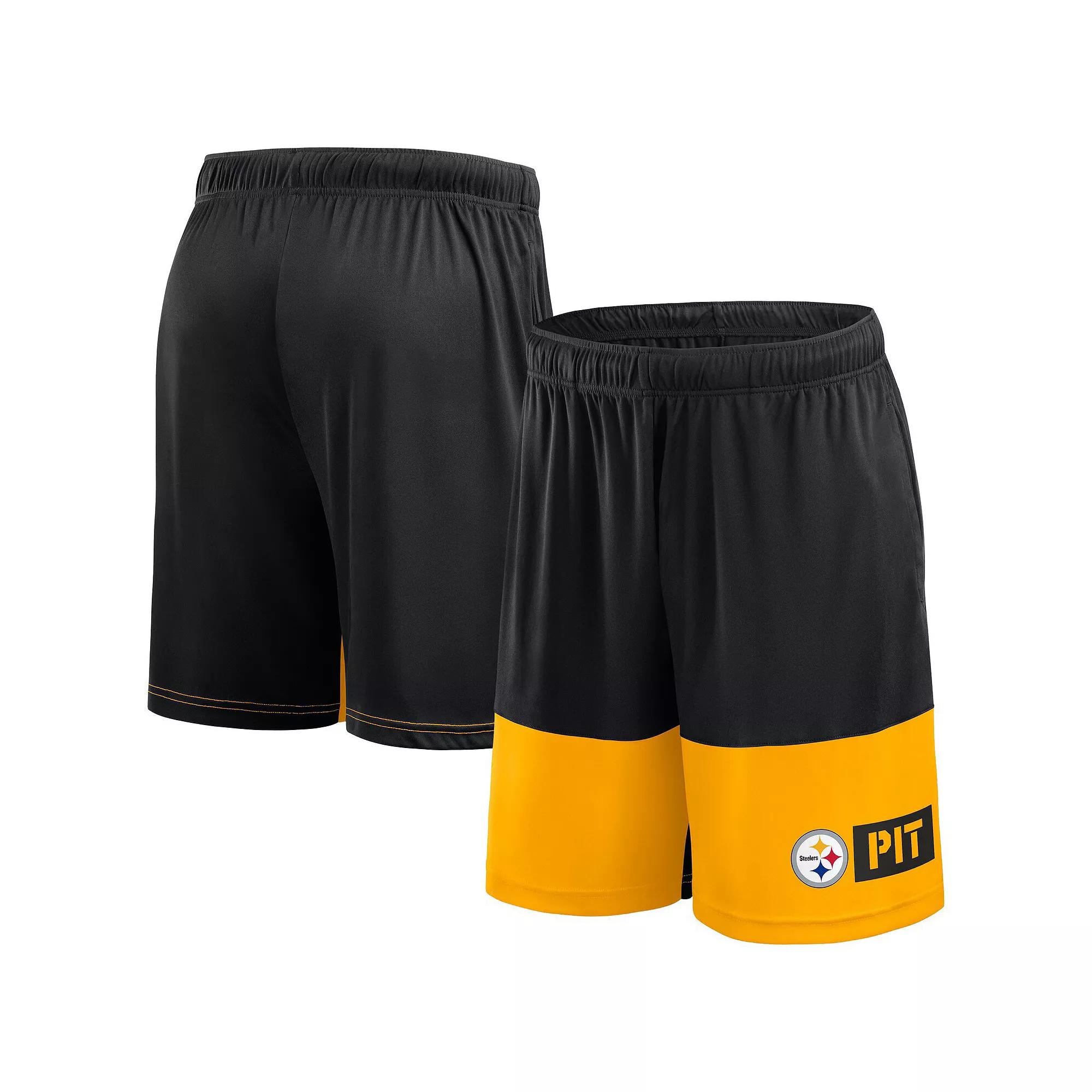 Men's Fanatics Black/Gold Pittsburgh Steelers Best of the Best Performance Shorts, Size: 3XB Product Image