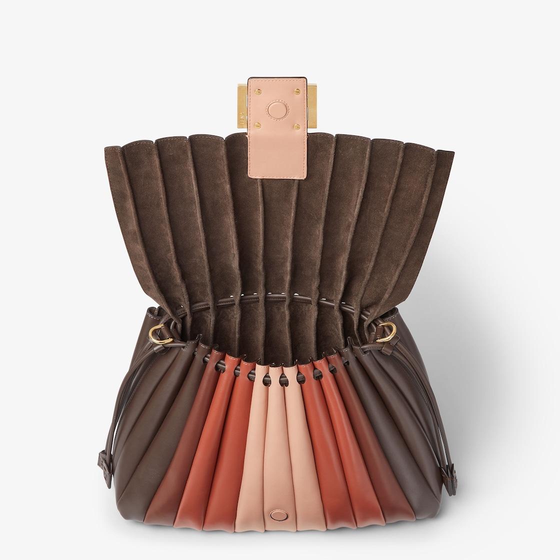 Mamma Baguette LargeMulticolor pleated leather bag Product Image