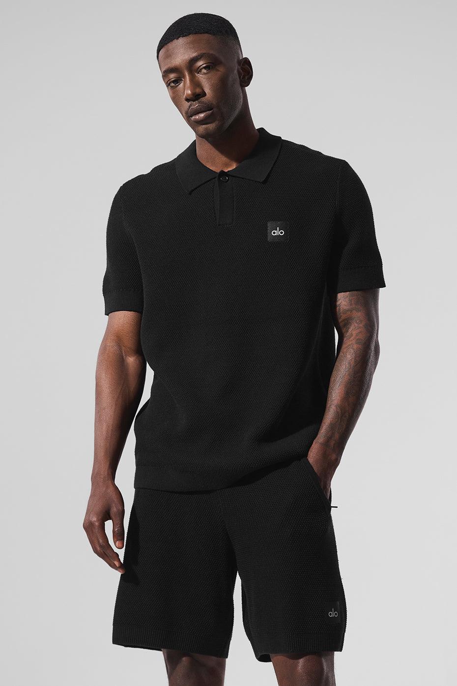 Sports Club Sweater Knit Polo - Black Product Image