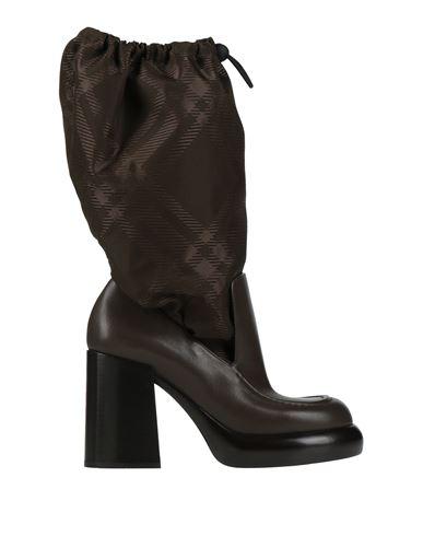 BURBERRY Leather And Nylon Blend Wedge Boots In Multicolor Product Image