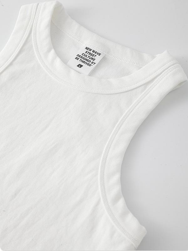 White Slim Short Tank Top Product Image