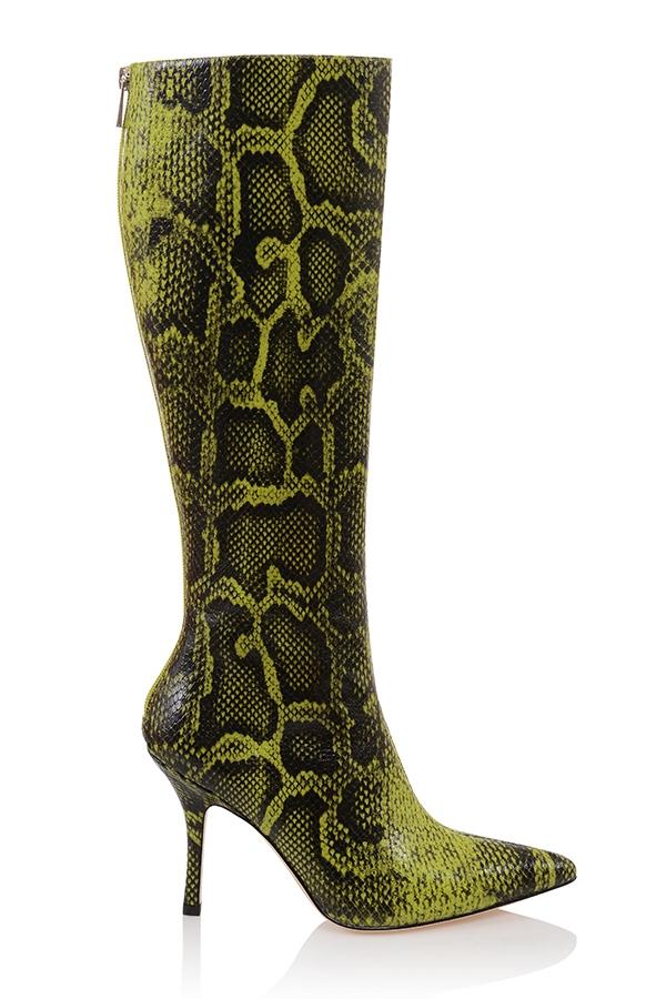 Royale  green print knee high boots - sale Product Image