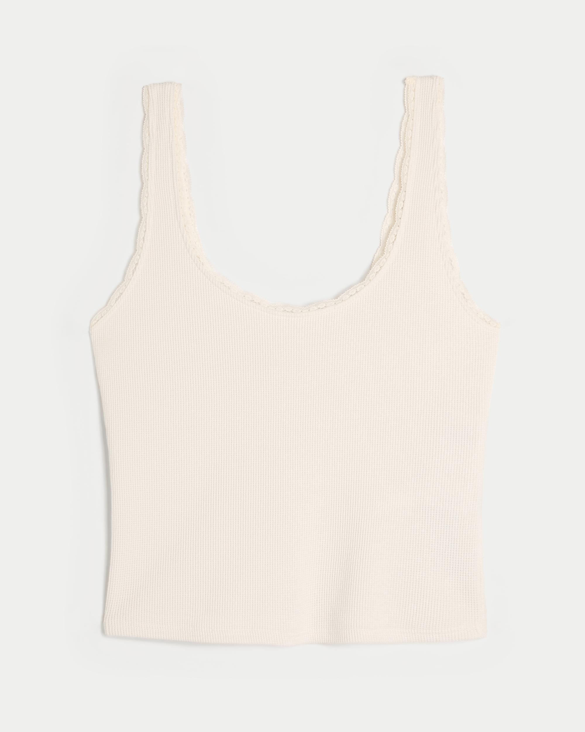 Gilly Hicks Cozy Waffle Lace Trim Tank Product Image