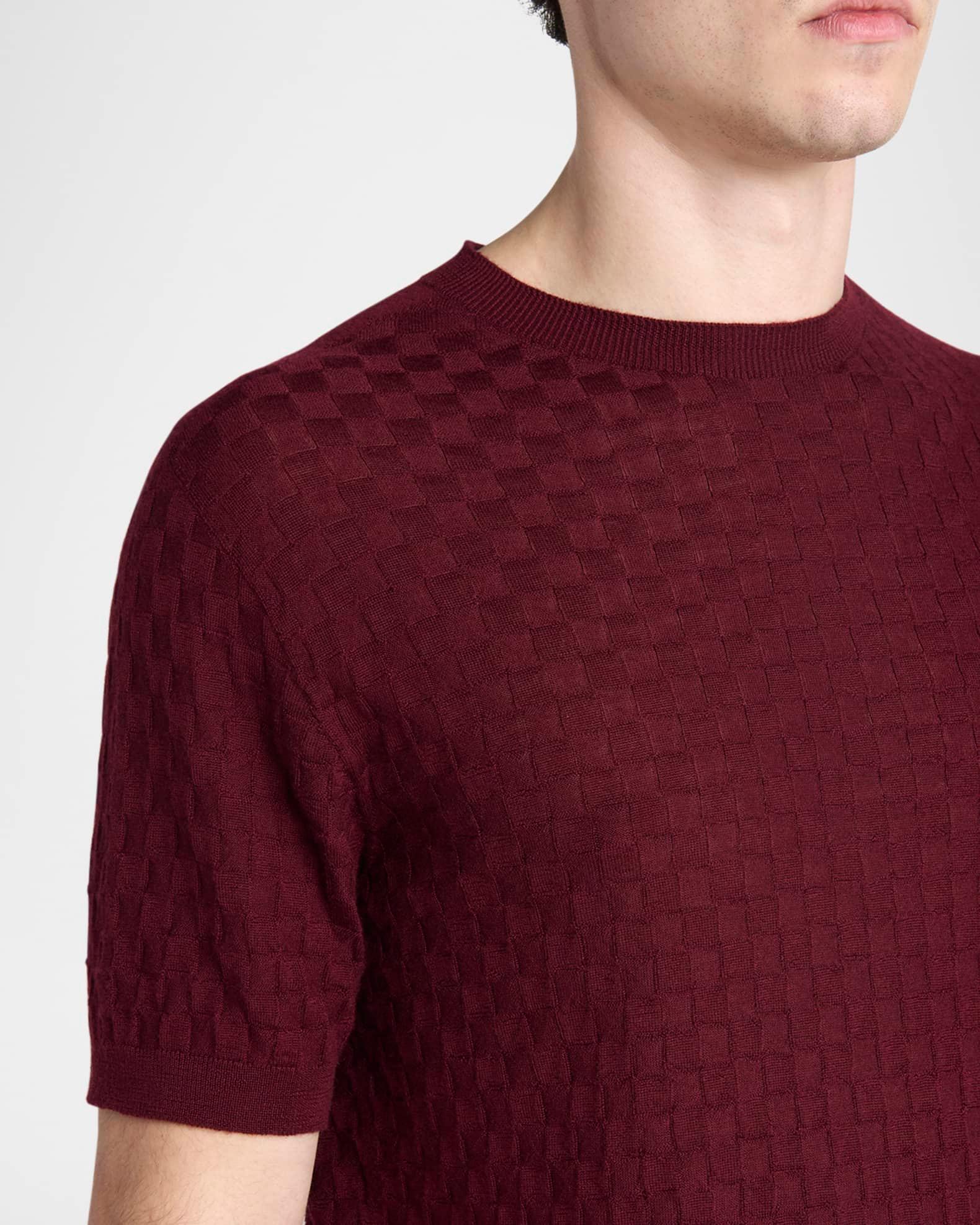 Men's Woven Quadrant Cashmere and Silk Crewneck Sweater Product Image