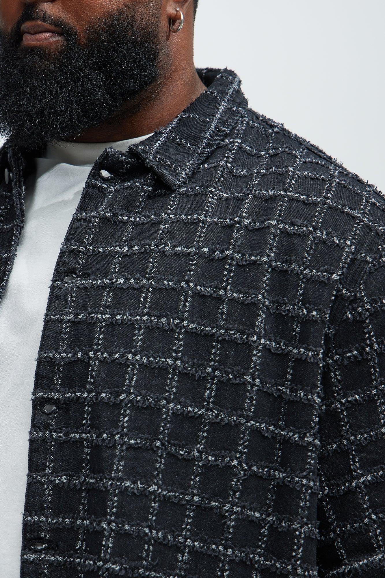 Saturday Morning Distressed Denim Shirt - Black Product Image