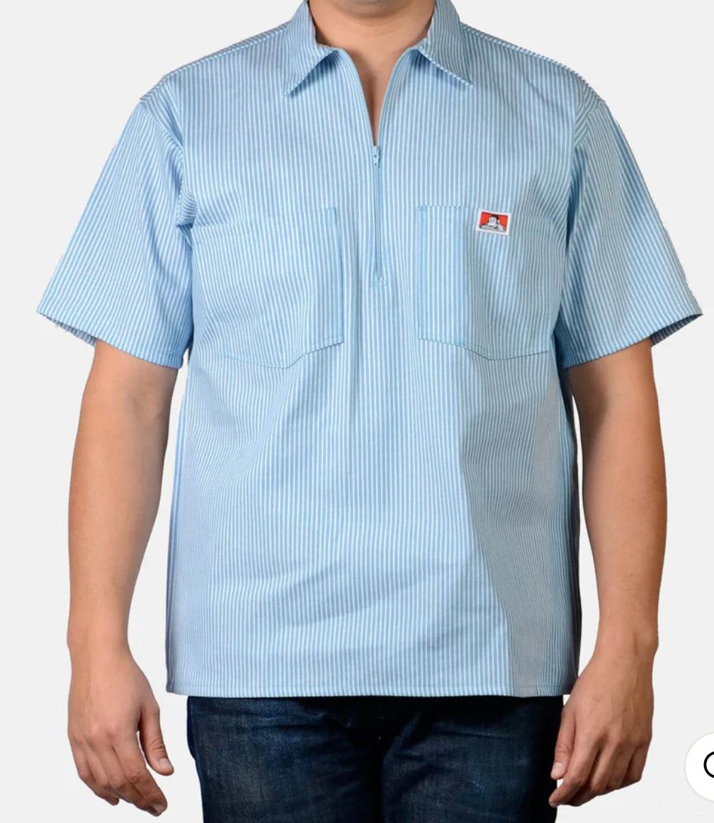 Ben Davis Short Sleeve Striped Half-Zip Shirt Male Product Image