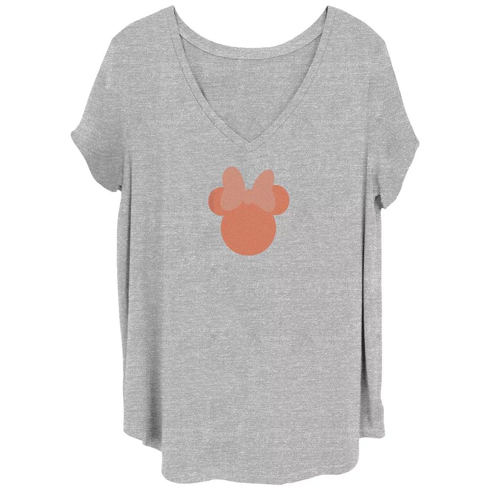 Disney's Minnie Mouse Cute Head Juniors' Plus Graphic Tee, Women's, Size: 1XL, Grey Gray Product Image