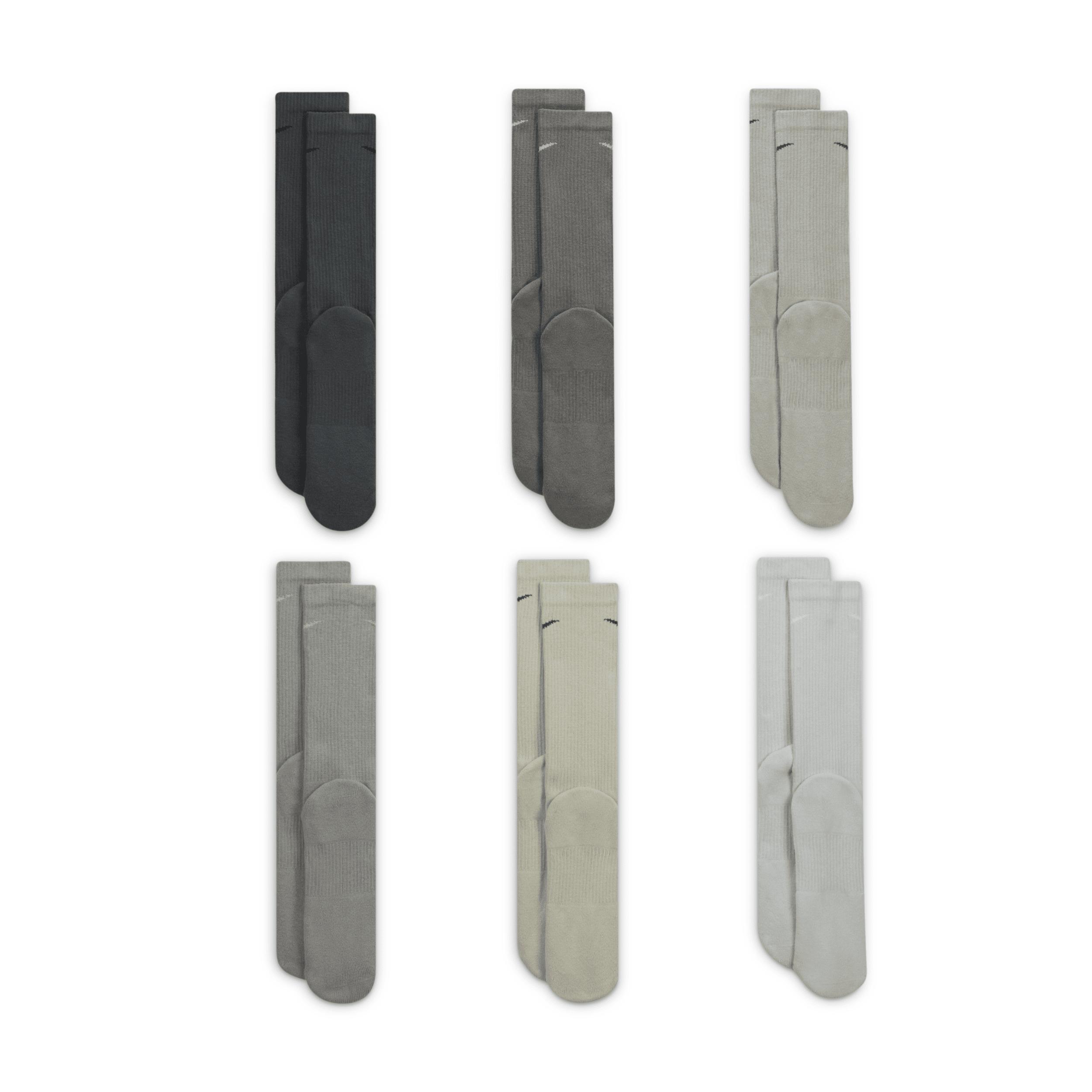 Nike Mens Everyday Plus Cushioned Training Crew Socks (6 Pairs) | SX6897-991 Product Image